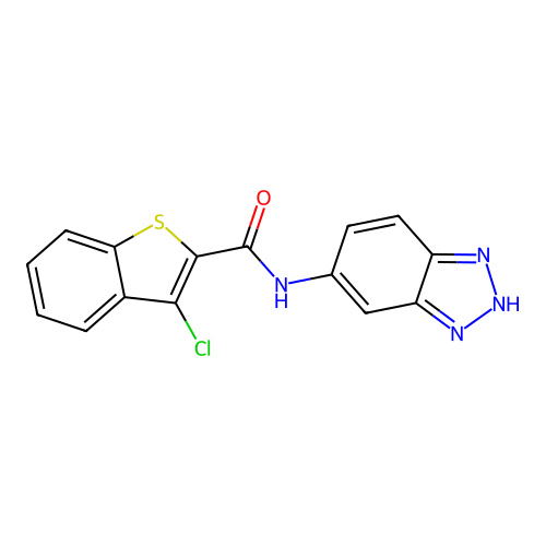 N-1H-Benzotriazol-6-yl-3-chlorobenzo[b]thiophene-2-carboxamide structure