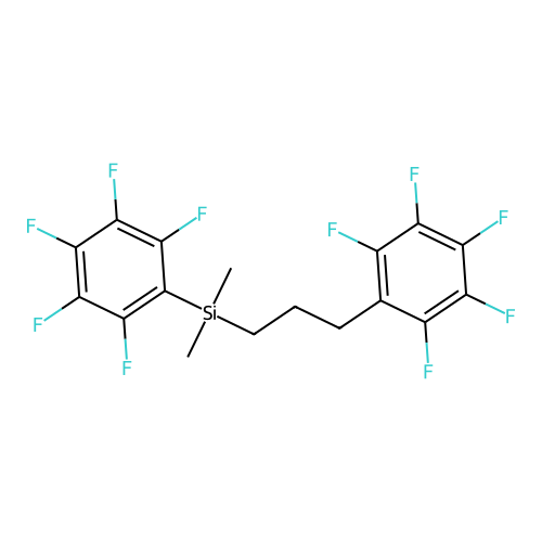 Dimethyl(pentafluorophenyl)(3-(pentafluorophenyl)propyl)silane structure