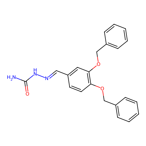 (2E)-2-[3,4-bis(benzyloxy)benzylidene]hydrazinecarboxamide structure