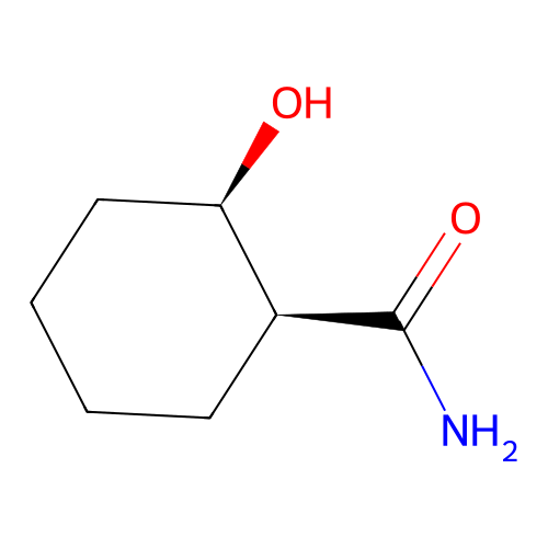 cis-(1S,2R)-2-hydroxycyclohexane-1-carboxamide structure