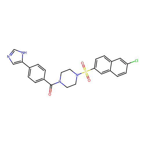 1-(6-Chloronaphthalene-2-sulfonyl)-4-[4-(4-imidazolyl)benzoyl]piperazine structure