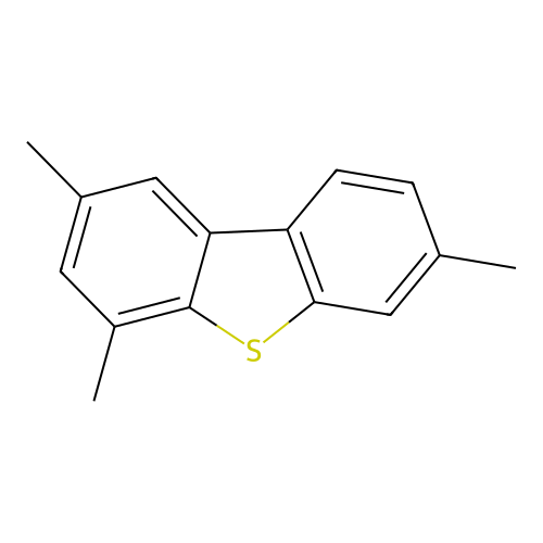 2,4,7-Trimethyldibenzothiophene structure