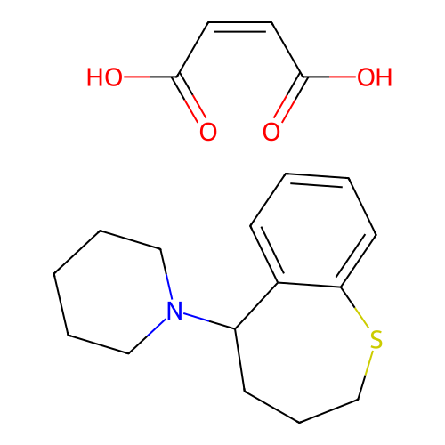 Piperidine, 1-(2,3,4,5-tetrahydro-1-benzothiepin-5-yl)-, maleate (1:1) structure