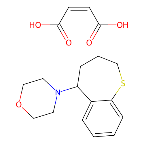 Morpholine, 4-(2,3,4,5-tetrahydro-1-benzothiepin-5-yl)-, maleate (1:1) structure