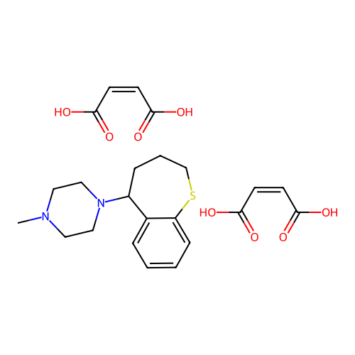 Piperazine, 1-methyl-4-(2,3,4,5-tetrahydro-1-benzothiepin-5-yl)-, maleate (1:2) structure