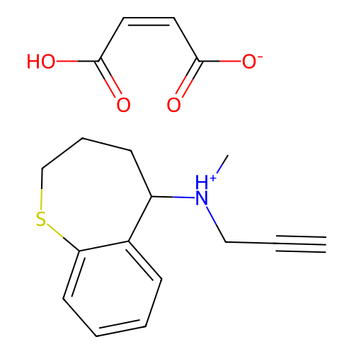 1-Benzothiepin-5-amine, 2,3,4,5-tetrahydro-N-methyl-N-2-propynyl-, maleate (1:1) structure