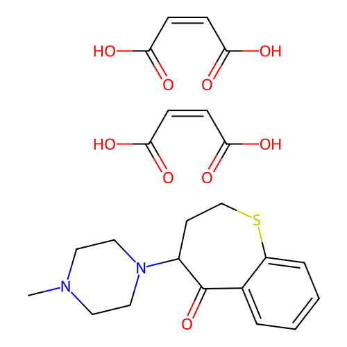 1-Benzothiepin-5(2H)-one, 3,4-dihydro-4-(4-methyl-1-piperazinyl)-, maleate (1:2) structure