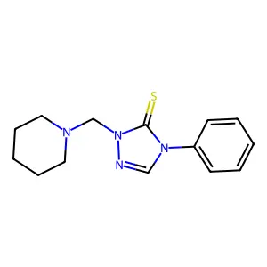 2,4-Dihydro-4-phenyl-2-(1-piperidinylmethyl)-3H-1,2,4-triazole-3-thione structure