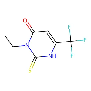3-ethyl-2-sulfanylidene-6-(trifluoromethyl)-1H-pyrimidin-4-one structure