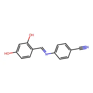 4-(((2,4-Dihydroxyphenyl)methylene)amino)benzonitrile structure