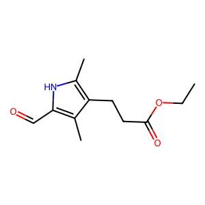 Ethyl 3-(5-formyl-2,4-dimethyl-1H-pyrrol-3-yl)propanoate structure