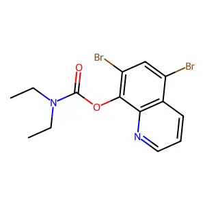 Diethyl-carbamic acid 5,7-dibromo-quinolin-8-yl ester structure