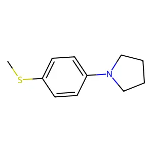 Pyrrolidine, 1-[(4-methylthio)phenyl]- structure