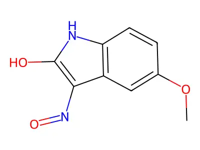 3-(hydroxyimino)-5-methoxy-2,3-dihydro-1H-indol-2-one structure