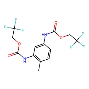 2,2,2-trifluoroethyl N-(4-methyl-3-{[(2,2,2-trifluoroethoxy)carbonyl]amino}phenyl)carbamate structure
