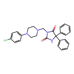 Hydantoin, 3-((4-chlorophenylpiperazinyl)methyl)-5,5-diphenyl- structure