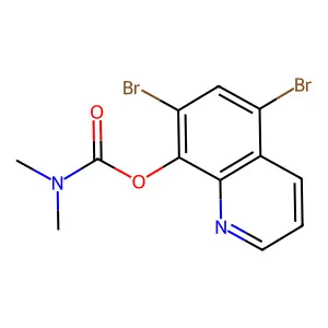 Dimethyl-carbamic acid 5,7-dibromo-quinolin-8-yl ester structure
