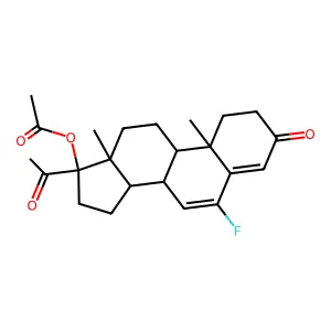 6-Fluoro-17-hydroxypregna-4,6-diene-3,20-dione acetate structure