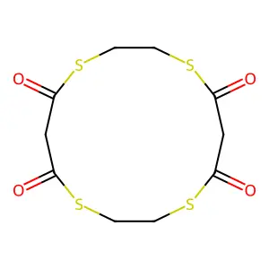 1,4,8,11-Tetrathiacyclotetradecane-5,7,12,14-tetrone structure