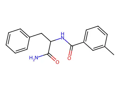 N-(1-amino-1-oxo-3-phenylpropan-2-yl)-3-methylbenzamide structure