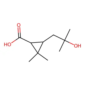3-(2-Hydroxy-2-methylpropyl)-2,2-dimethylcyclopropanecarboxylic acid structure