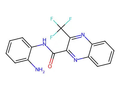 N-(2-aminophenyl)-3-(trifluoromethyl)-2-quinoxalinecarboxamide structure