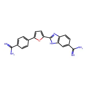 2-(5-{4-[amino(Imino)methyl]phenyl}-2-Furyl)-1h-Benzimidazole-5-Carboximidamide structure