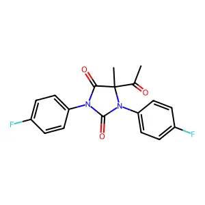 5-Acetyl-1,3-bis(4-fluorophenyl)-5-methylimidazolidine-2,4-dione structure