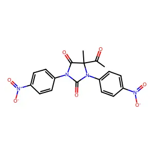 5-Acetyl-5-methyl-1,3-bis(4-nitrophenyl)imidazolidine-2,4-dione structure