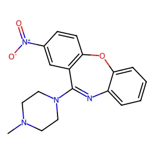 Dibenz(b,f)(1,4)oxazepine, 11-(4-methyl-1-piperazinyl)-2-nitro- structure