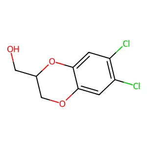 1,4-Benzodioxan-2-methanol, 6,7-dichloro- structure