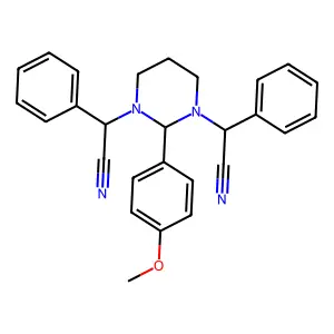 2-[3-[cyano(phenyl)methyl]-2-(4-methoxyphenyl)-1,3-diazinan- structure