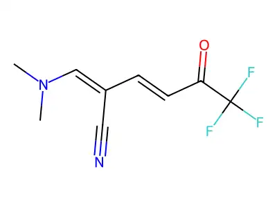 (2Z,3E)-2-[(dimethylamino)methylidene]-6,6,6-trifluoro-5-oxohex-3-enenitrile structure