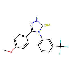5-(4-methoxyphenyl)-4-[3-(trifluoromethyl)phenyl]-4H-1,2,4-triazole-3-thiol structure