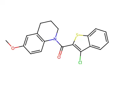 1-(3-chloro-1-benzothiophene-2-carbonyl)-6-methoxy-1,2,3,4-tetrahydroquinoline structure