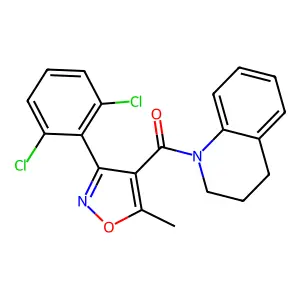 3-(2,6-Dichlorophenyl)-5-methylisoxazol-4-yl 1,2,3,4-tetrahydroquinolyl ketone structure