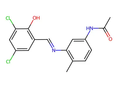 N1-(3-[(3,5-Dichloro-2-hydroxybenzylidene)amino]-4-methylphenyl)acetamide structure