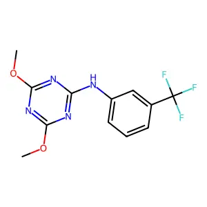 4,6-dimethoxy-N-[3-(trifluoromethyl)phenyl]-1,3,5-triazin-2-amine structure