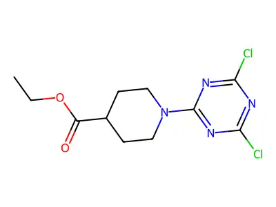 Ethyl 1-(4,6-dichloro-1,3,5-triazin-2-yl)piperidine-4-carboxylate structure