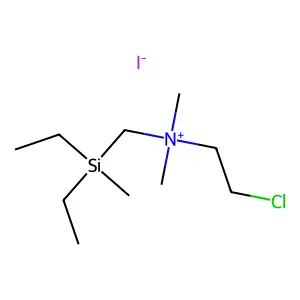 Ammonium, (2-chloroethyl)dimethyl(diethylmethylsilylmethyl)-, iodide structure