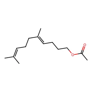 (4E)-5,9-dimethyldeca-4,8-dien-1-yl acetate structure