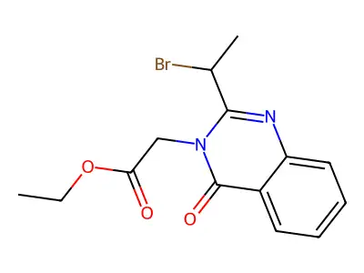 ethyl 2-[2-(1-bromoethyl)-4-oxo-3(4H)-quinazolinyl]acetate structure