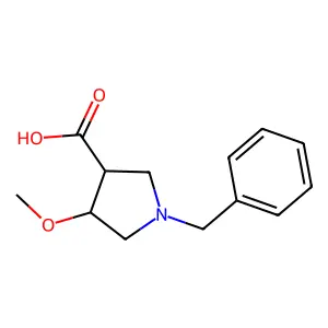 trans-1-Benzyl-4-methoxy-pyrrolidine-3-carboxylic acid structure
