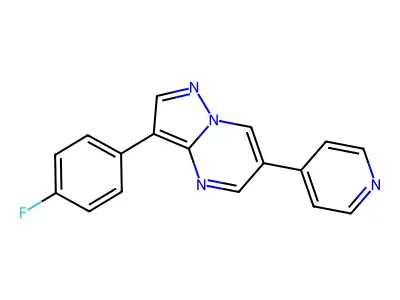 Pyrazolo[1,5-a]pyrimidine, 3-(4-fluorophenyl)-6-(4-pyridinyl)- structure