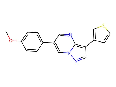 6-(4-Methoxyphenyl)-3-(3-thienyl)-pyrazolo(1,5-a)pyrimidine structure