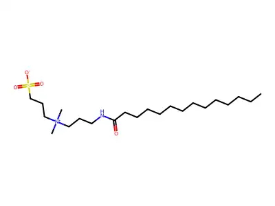 3-[dimethyl-[3-(tetradecanoylamino)propyl]azaniumyl]propane-1-sulfonate structure