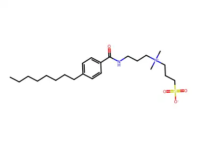 3-[Dimethyl-[3-[(4-octylbenzoyl)amino]propyl]azaniumyl]propane-1-sulfonate structure