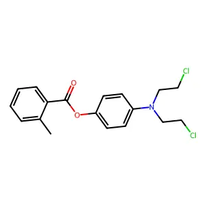 Phenol, p-(bis(2-chloroethyl)amino)-, o-methylbenzoate structure