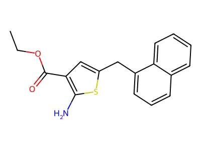 Ethyl 2-amino-5-(naphthalen-1-ylmethyl)thiophene-3-carboxylate structure