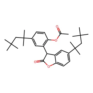 Acetoxytetramethylbutylphenyl tetramethylbutylbenzofuranone structure